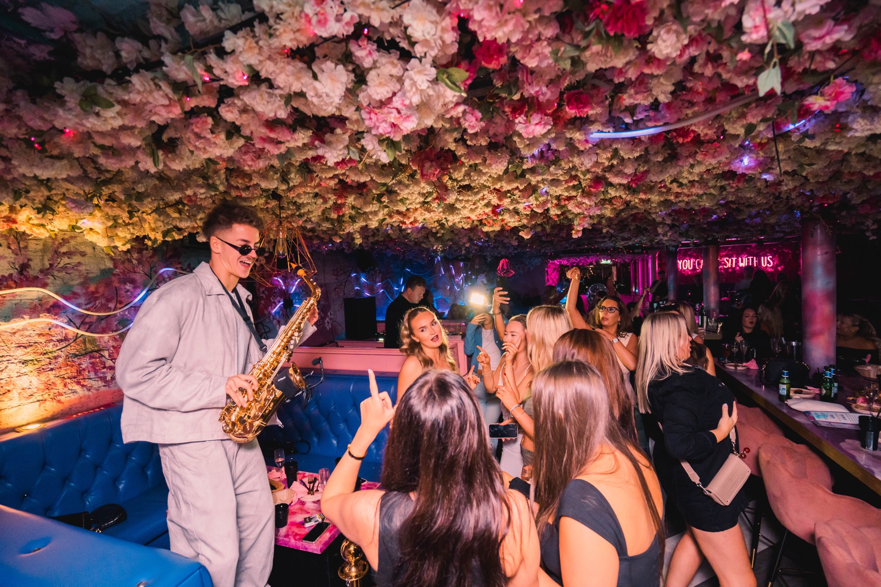 Jaloux Liverpool brunch entertainment Saxophonist entertaining brunch guests at Jaloux Liverpool